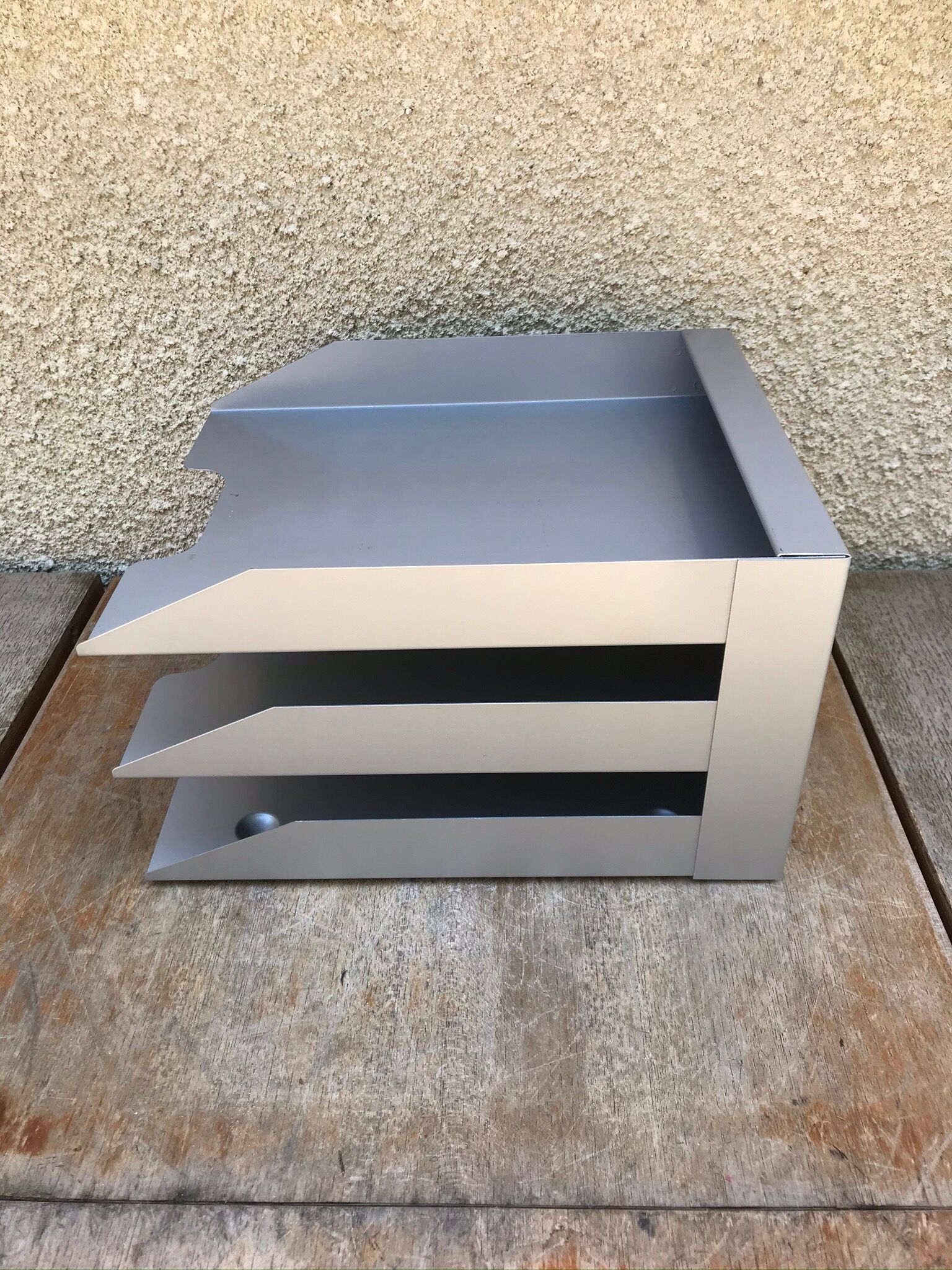 Range documents bureau 3 cases metal industrial grey vintage
