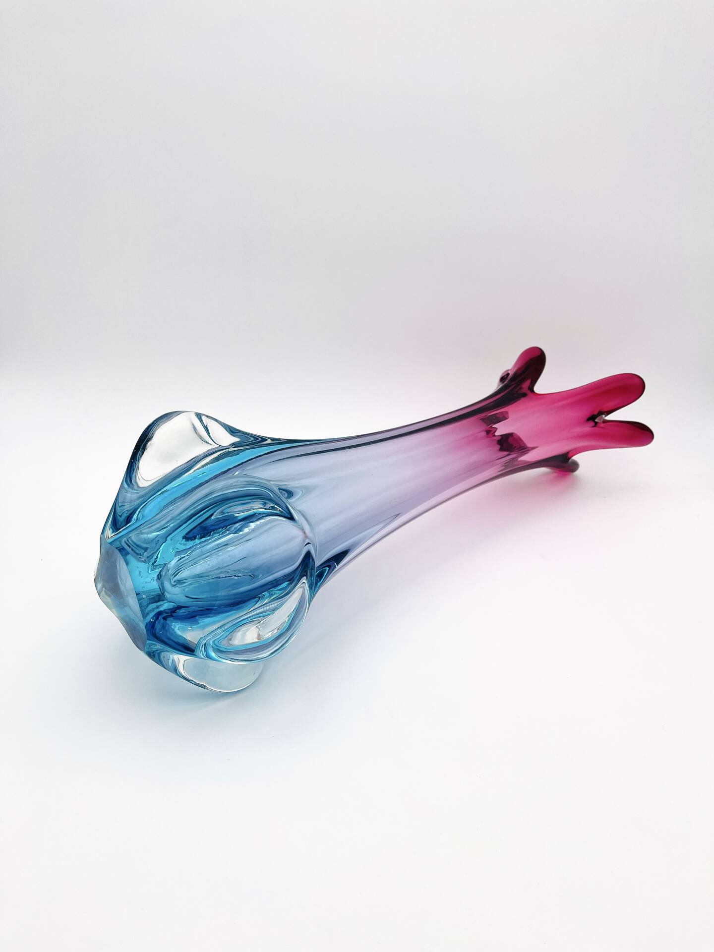 Giant Murano Vase Fratelli Toso Sommerso Gradient 51cm 4.2kg 60s 70s