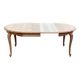 Extendable round Louis XV dining table, renovated in raw wood, 20th century, 200cm