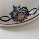 Antique Saint-Amandinoise tureen, blue and ochre decoration 6523, 1900-1920