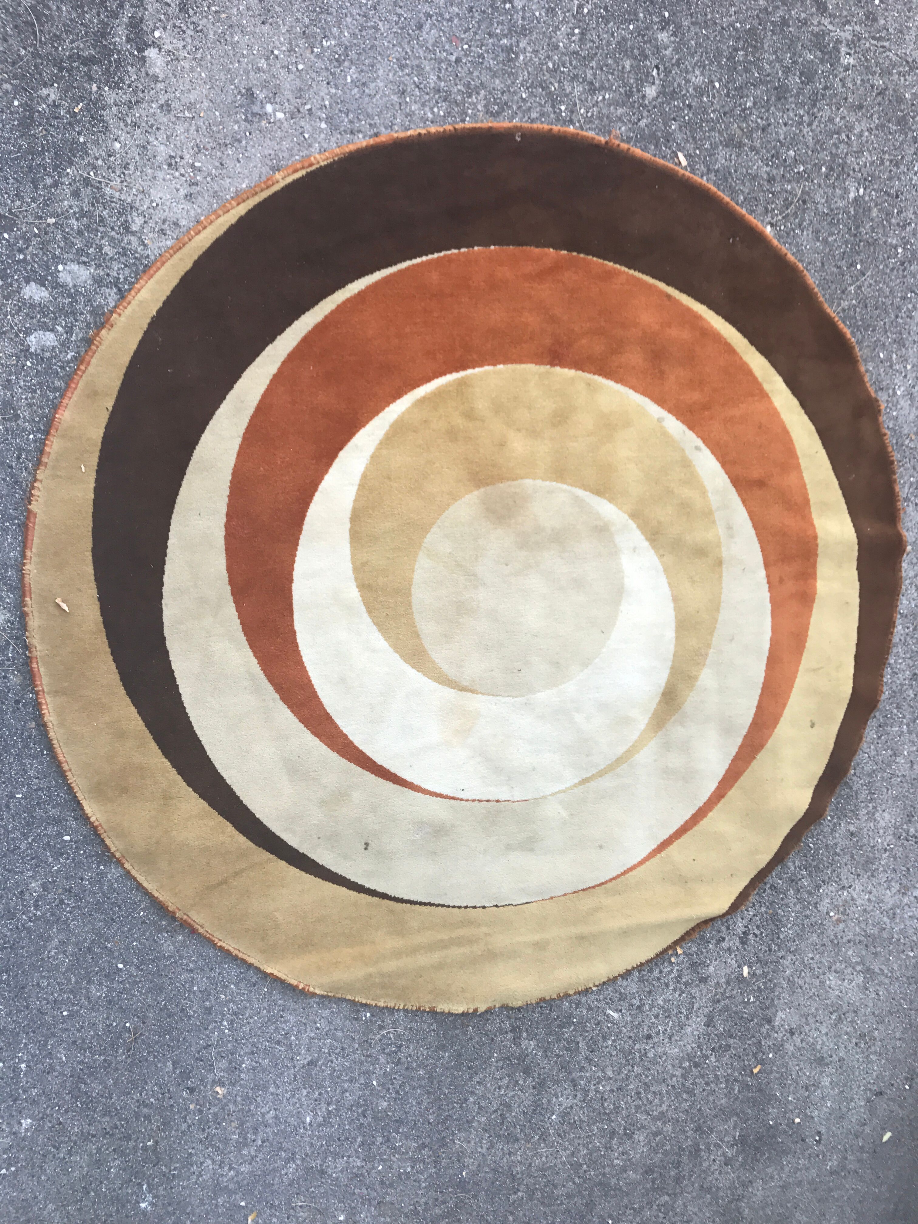 Carpet wool circular 1970 - 200x200 cm