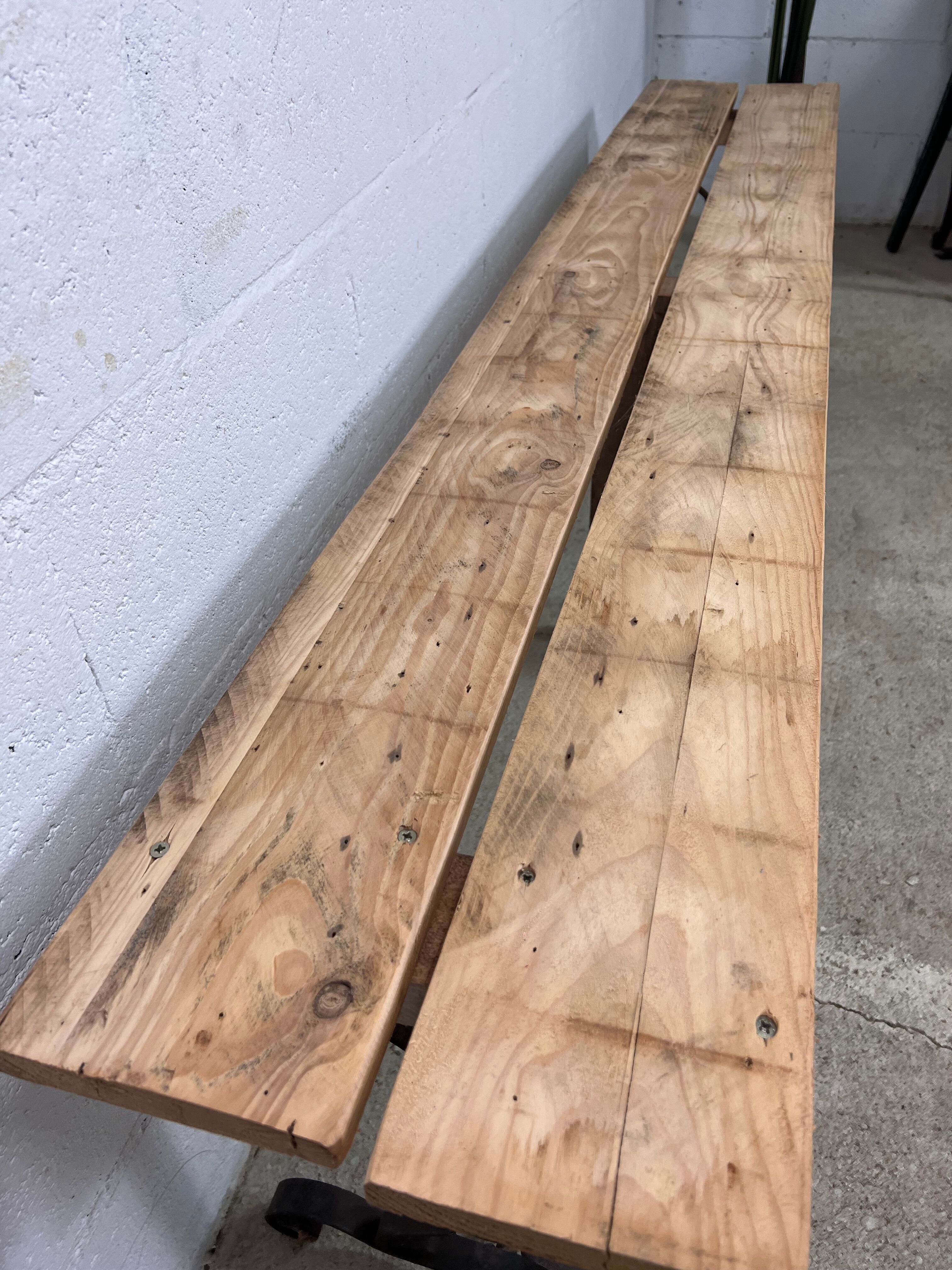 Bench with rustic base