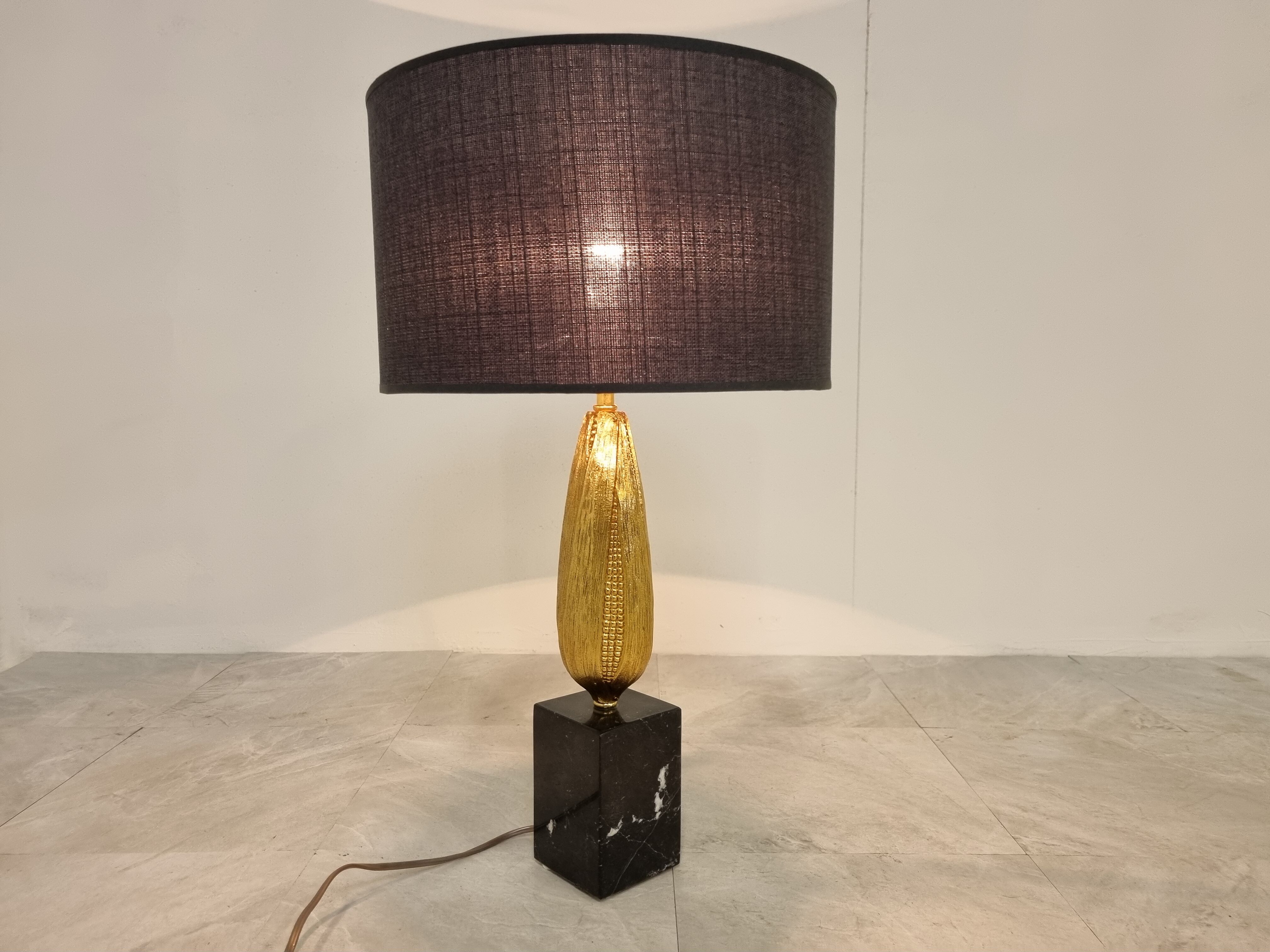 Lampe de table vintage français maïs années 1970