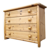 Commode scandinave en pin, années 1980