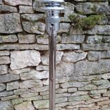 Chrome and brass floor lamp