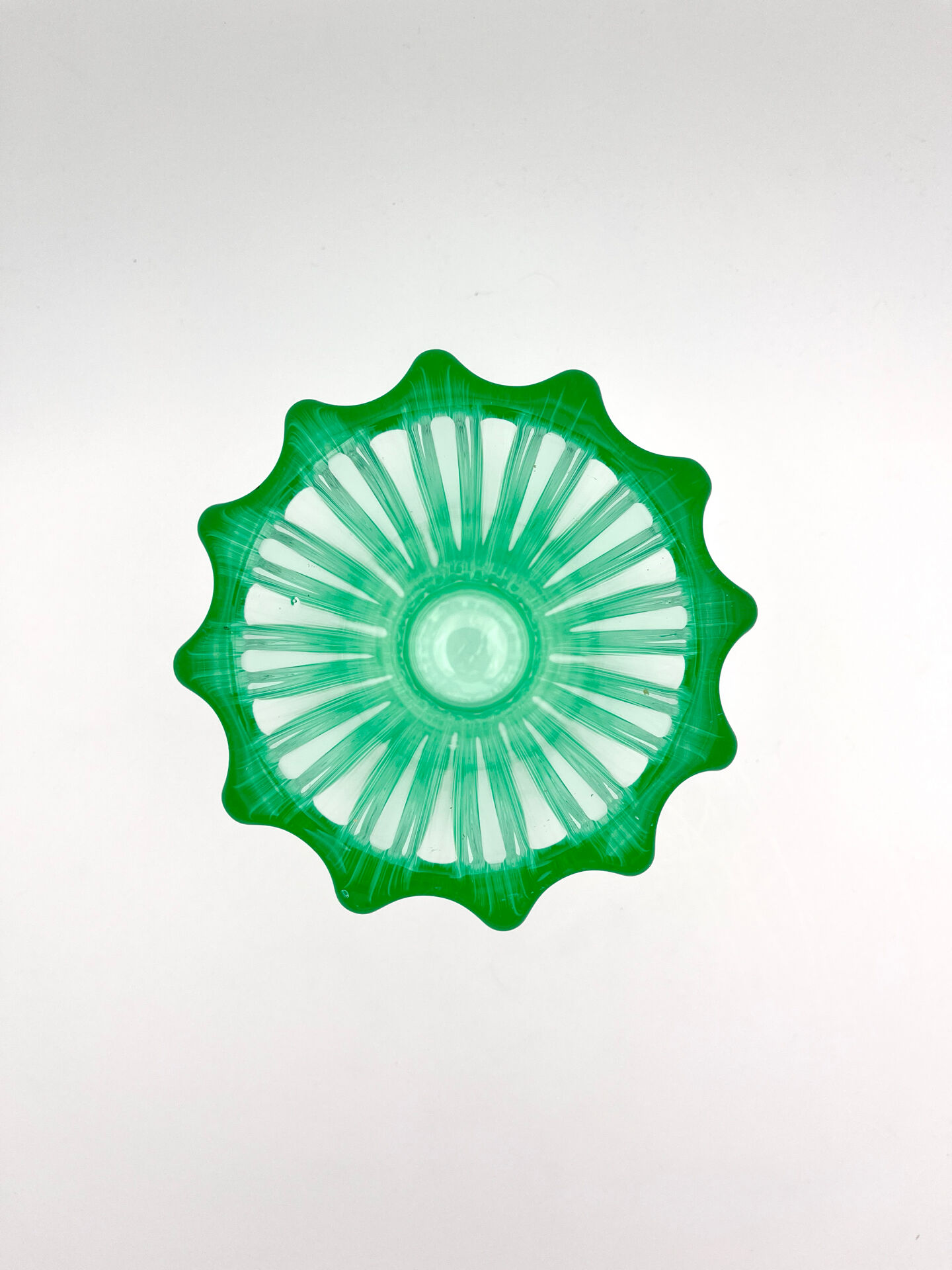 Art Deco Vase Pierre d'Avesn Moulded-Pressed Glass Emerald Green