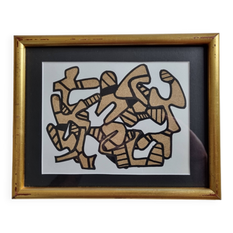 Screenprint after Jean Dubuffet, 1970s, gilded frame under glass, 29 x 24 cm