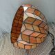 Antique stained glass and bronze pendant light