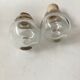 Lot of 2 old glass and tin condiment service bottles and corks