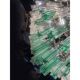 Vintage Green “Quadriedro” and Clear Triedro Murano Style Glass Chandelier