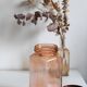 Vintage pink glass grocery jar
