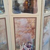 Screen or screen in painted wood and painted canvas