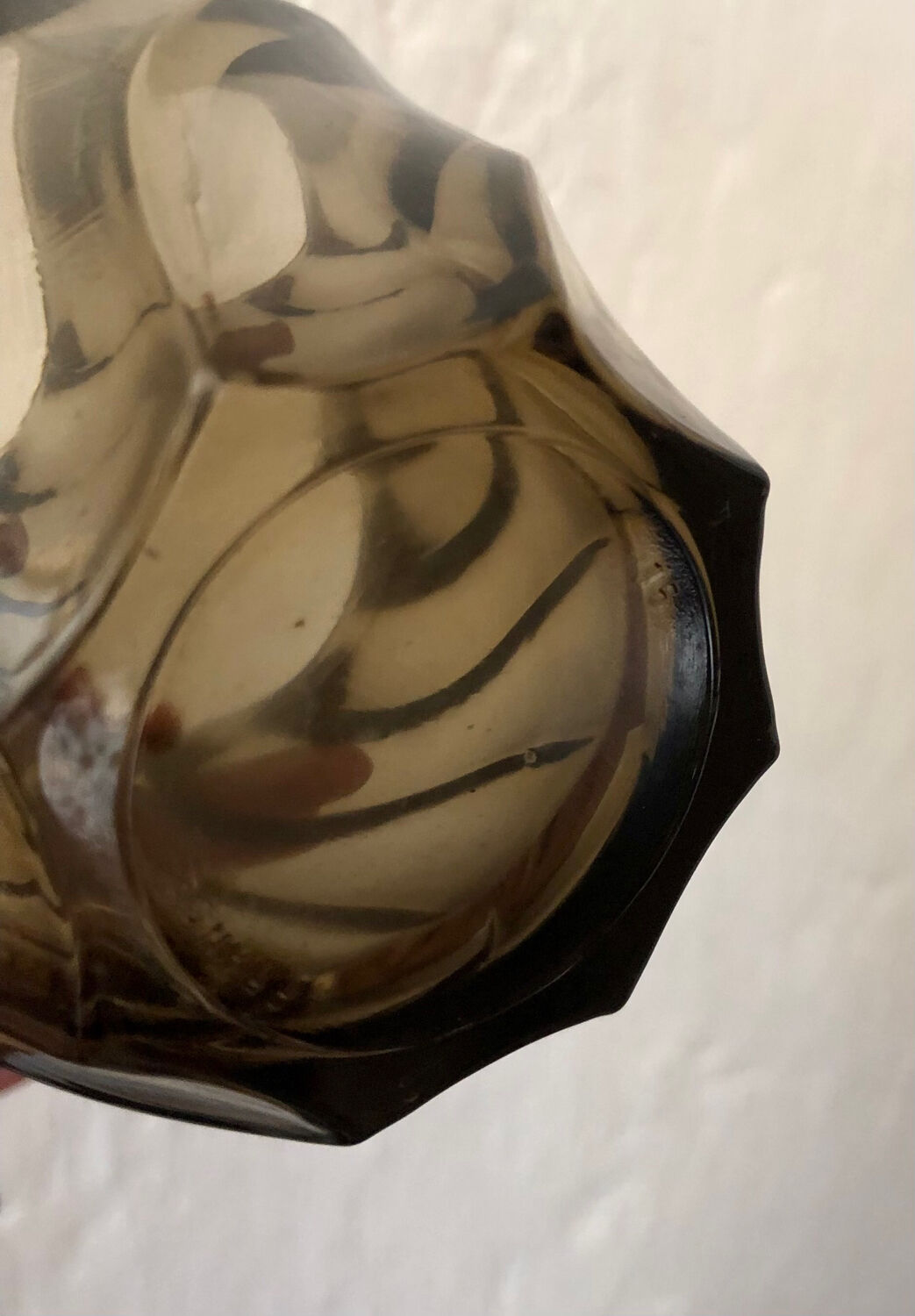 Vase verre fumé spirales