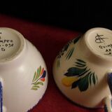 Pair of faent quimper cups artbreton faience