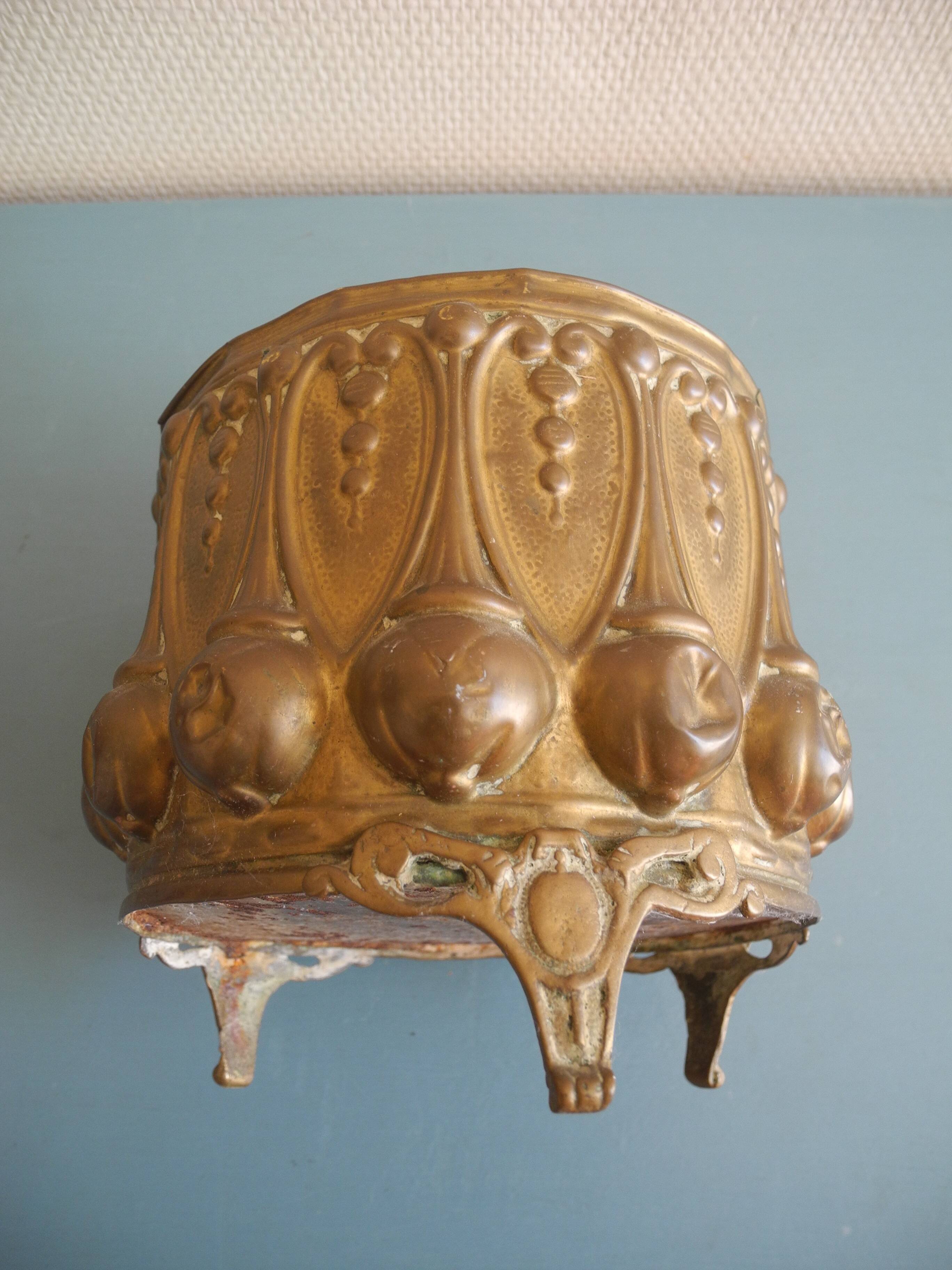 brass cache pot antique decorative planter flower pot