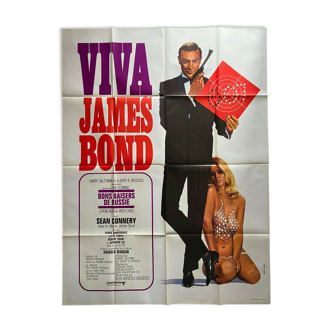 Affiche cinéma "Bons baisers de Russie, Viva James Bond" Sean Connery 120x160cm 70's