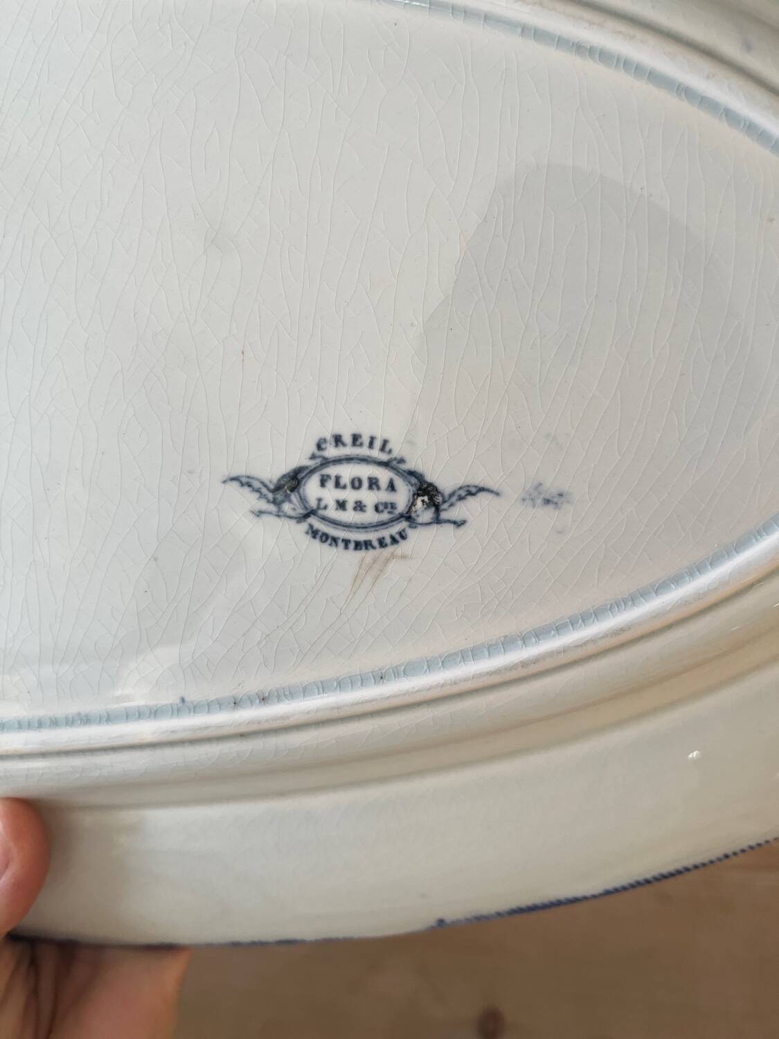 Ancien plat à poisson Creil et Montereau