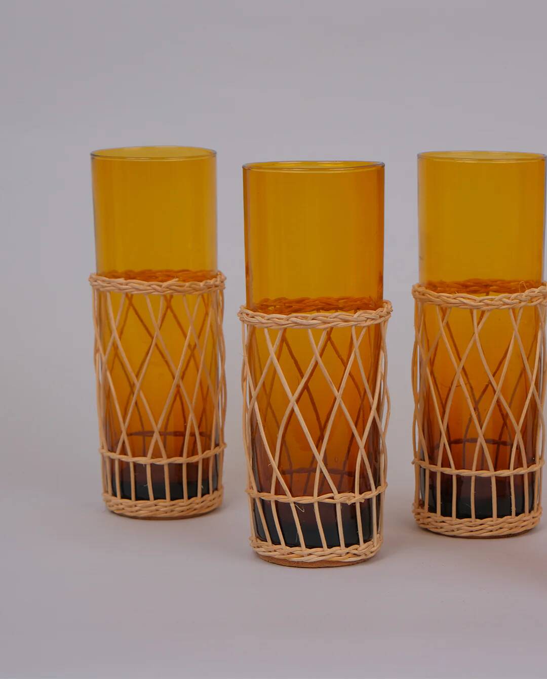 Wicker lemonade glasses x6
