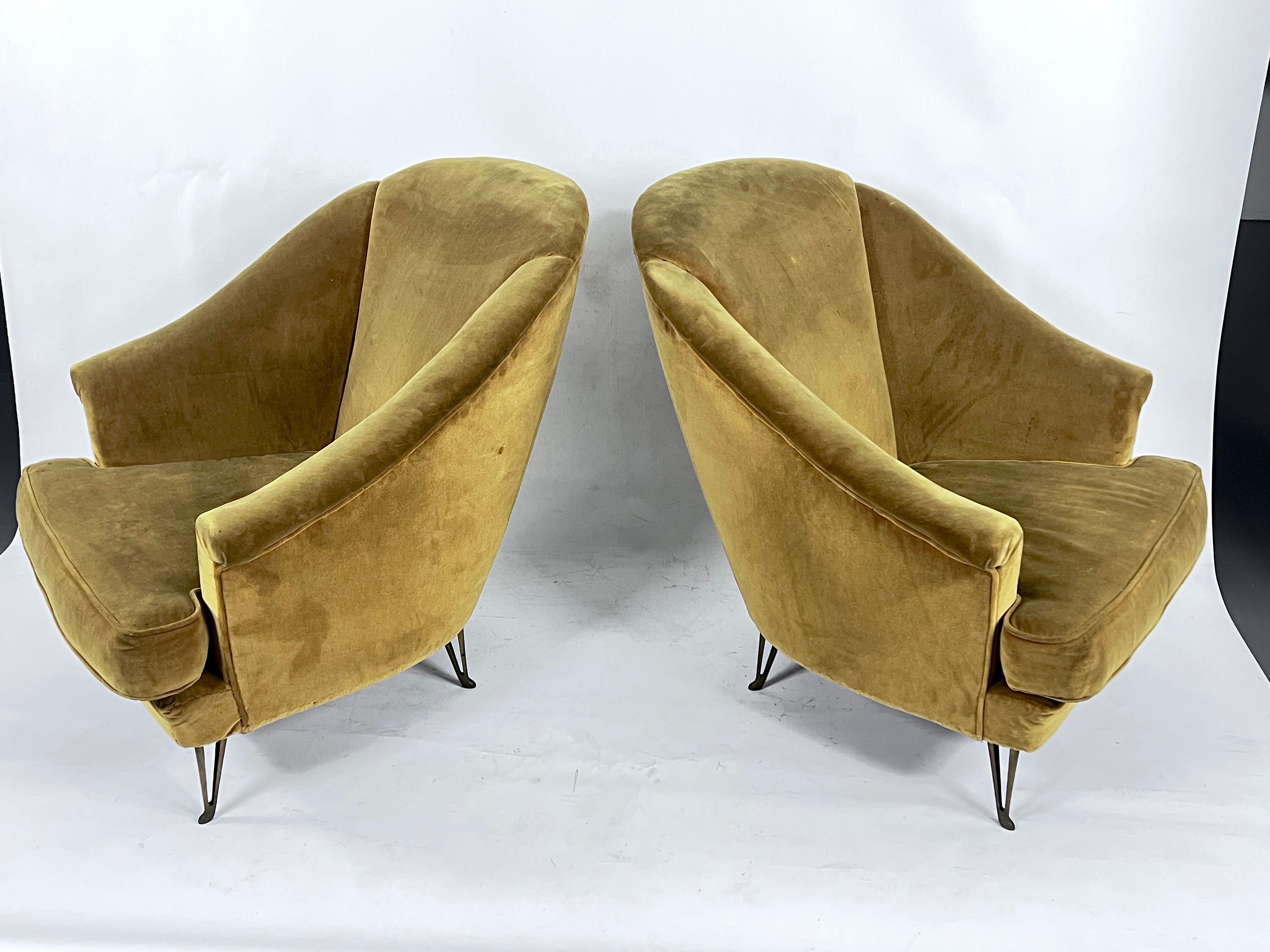 Isa Bergamo, armchairs, Italy 1950s