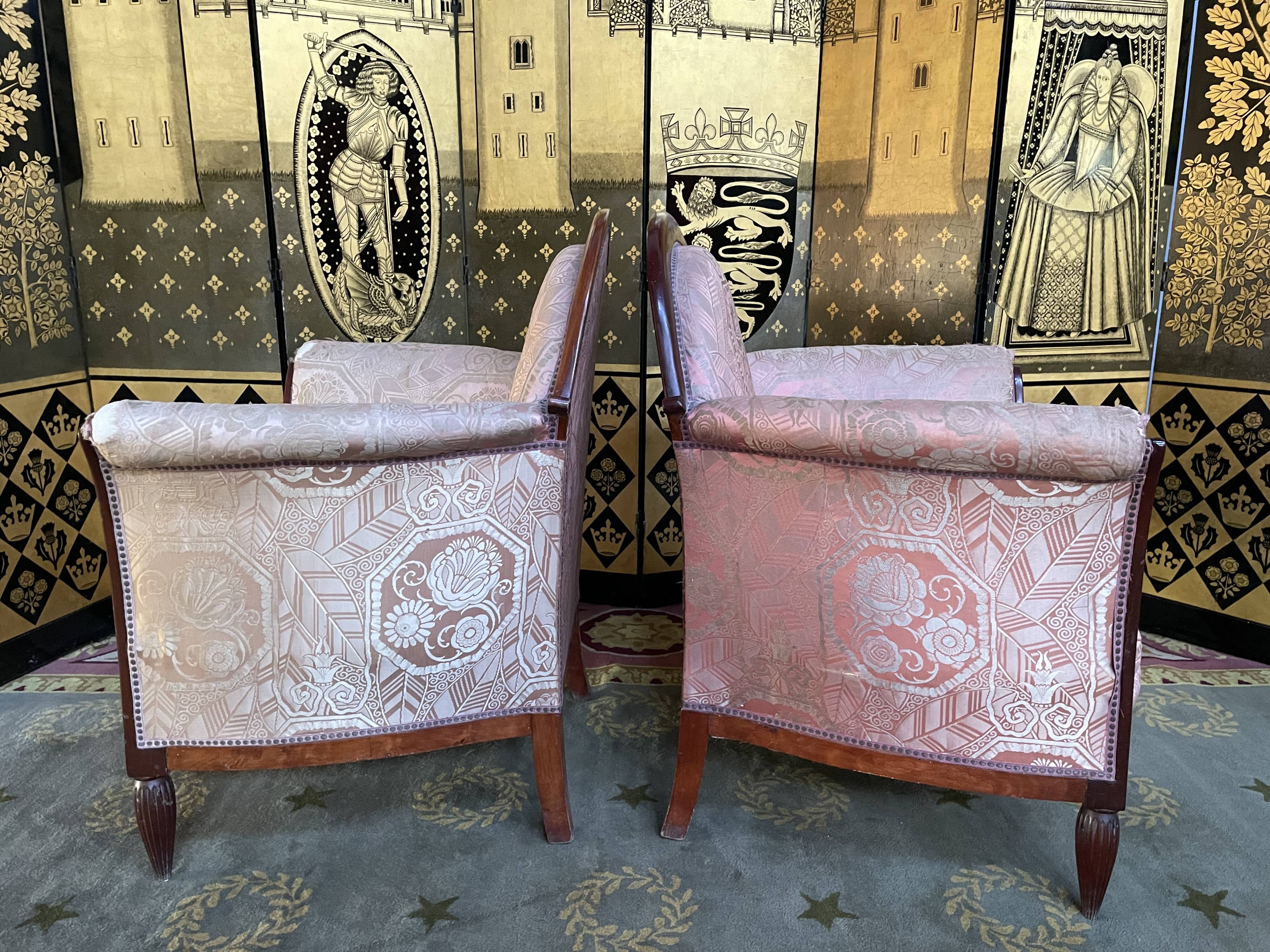 Pair of shepherdess armchairs Art Deco era