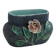 Antique jardinière with rose design in barbotine pottery.