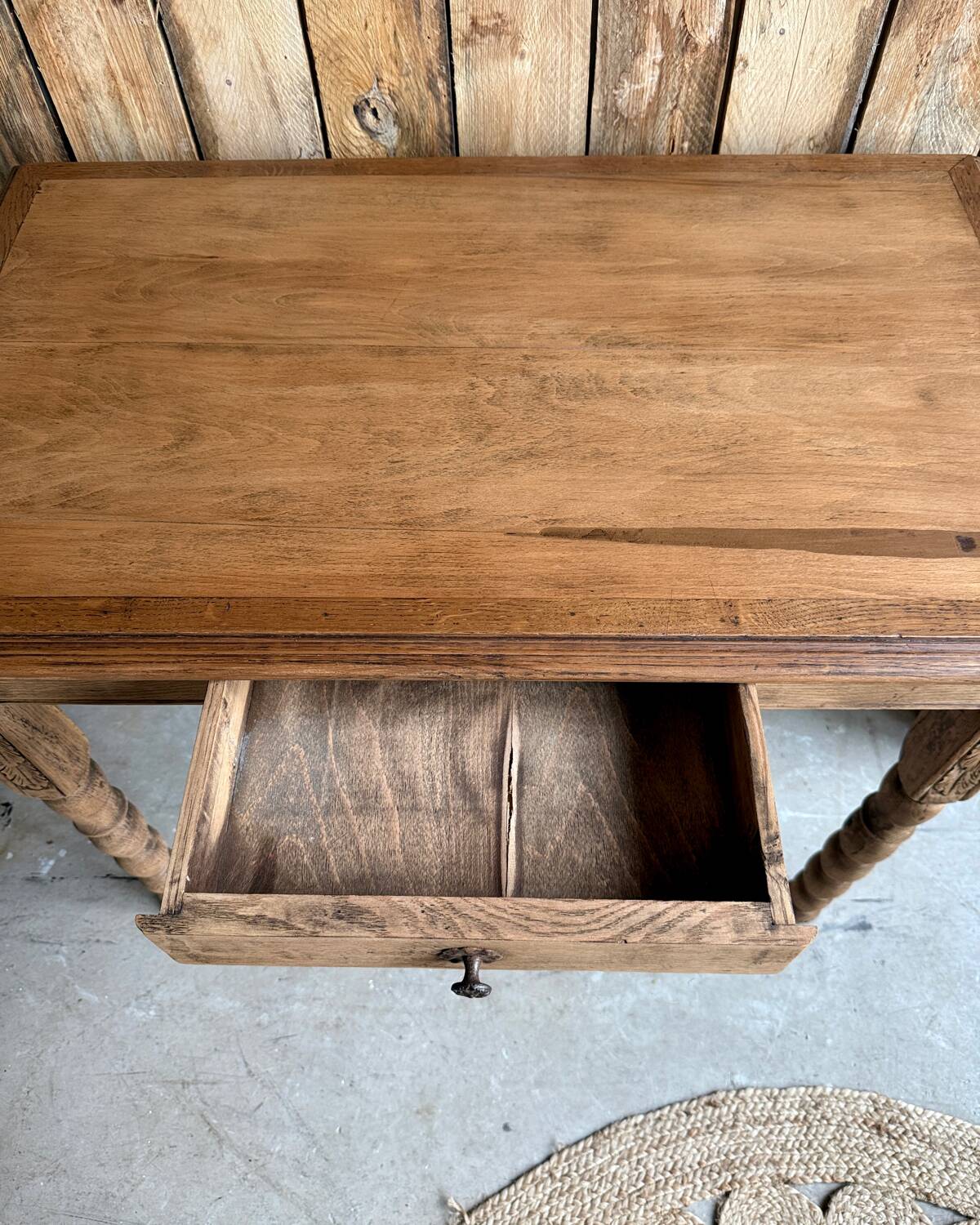 Antique table with turned legs (renovated)