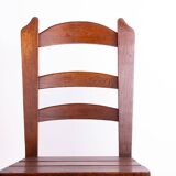 Set of 6 large Brutalist chairs in solid oak from the 1950s.