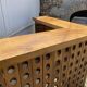 L-shaped walnut solid wood bar, professional furniture, bistro counter, reception.