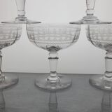 6 crystal champagne glasses