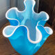 Large multi-layer glass handkerchief vase