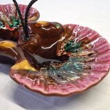 Vallauris-style shell-shaped serving tray in good condition