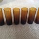 Series of 6 amber glasses