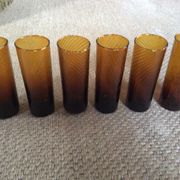 Série de 6 verres ambres