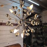1970s chrome metal Sputnik chandelier