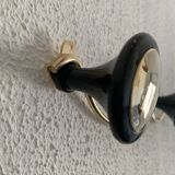 Vintage 1960s coat rack, gold and black, 3 hooks, new condition - 45 x 7 cm