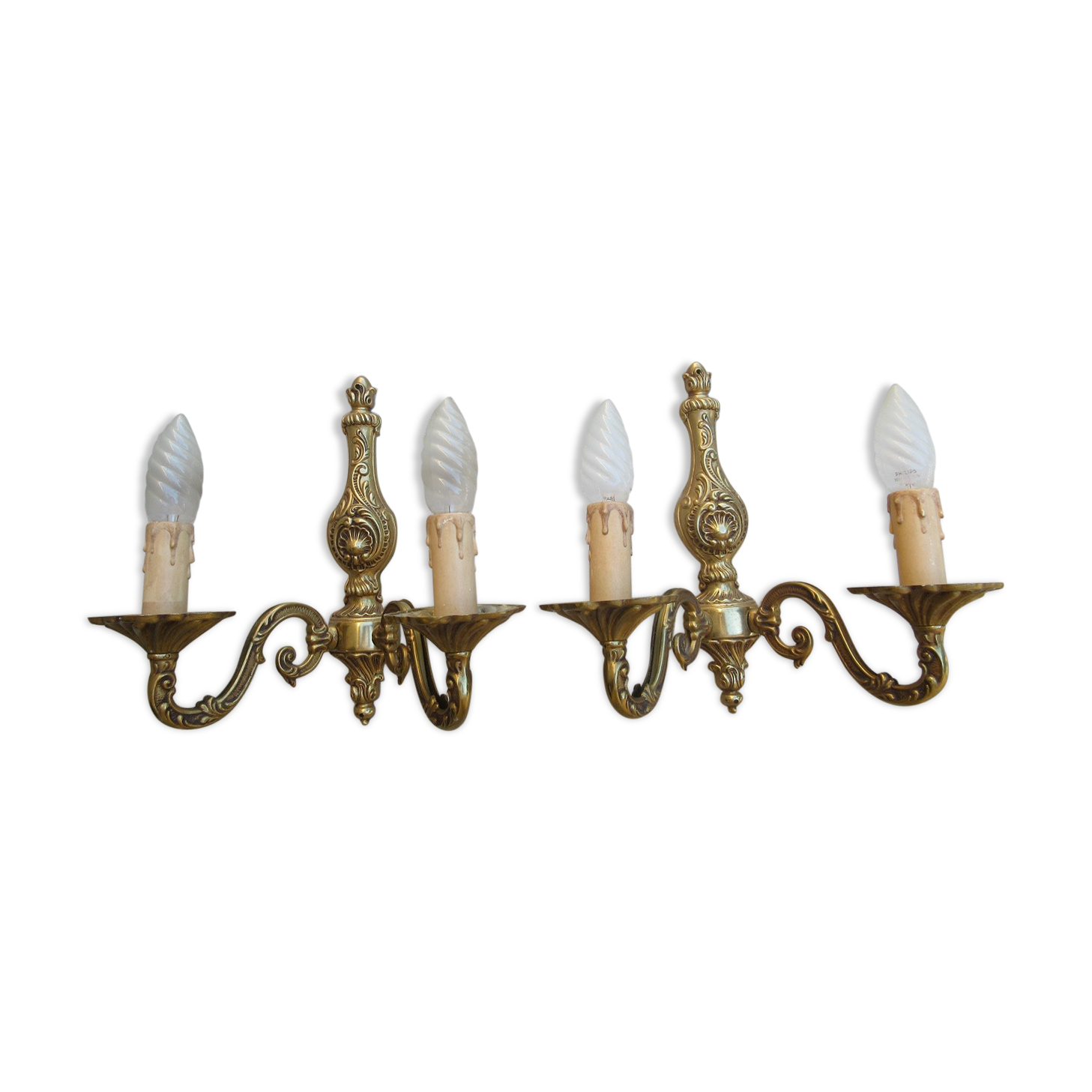 pair of bronze wall light