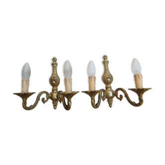 Paire d'appliques en bronze
