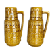Set of Two Pottery Fat Lava Vases "ochre pattern" by Scheurich, Germany, 1970s