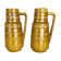 Set of Two Pottery Fat Lava Vases "ochre pattern" by Scheurich, Germany, 1970s