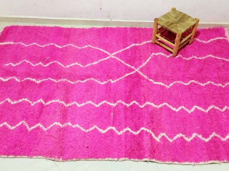 Berber carpet beni ouaraion pink 253x153 CM