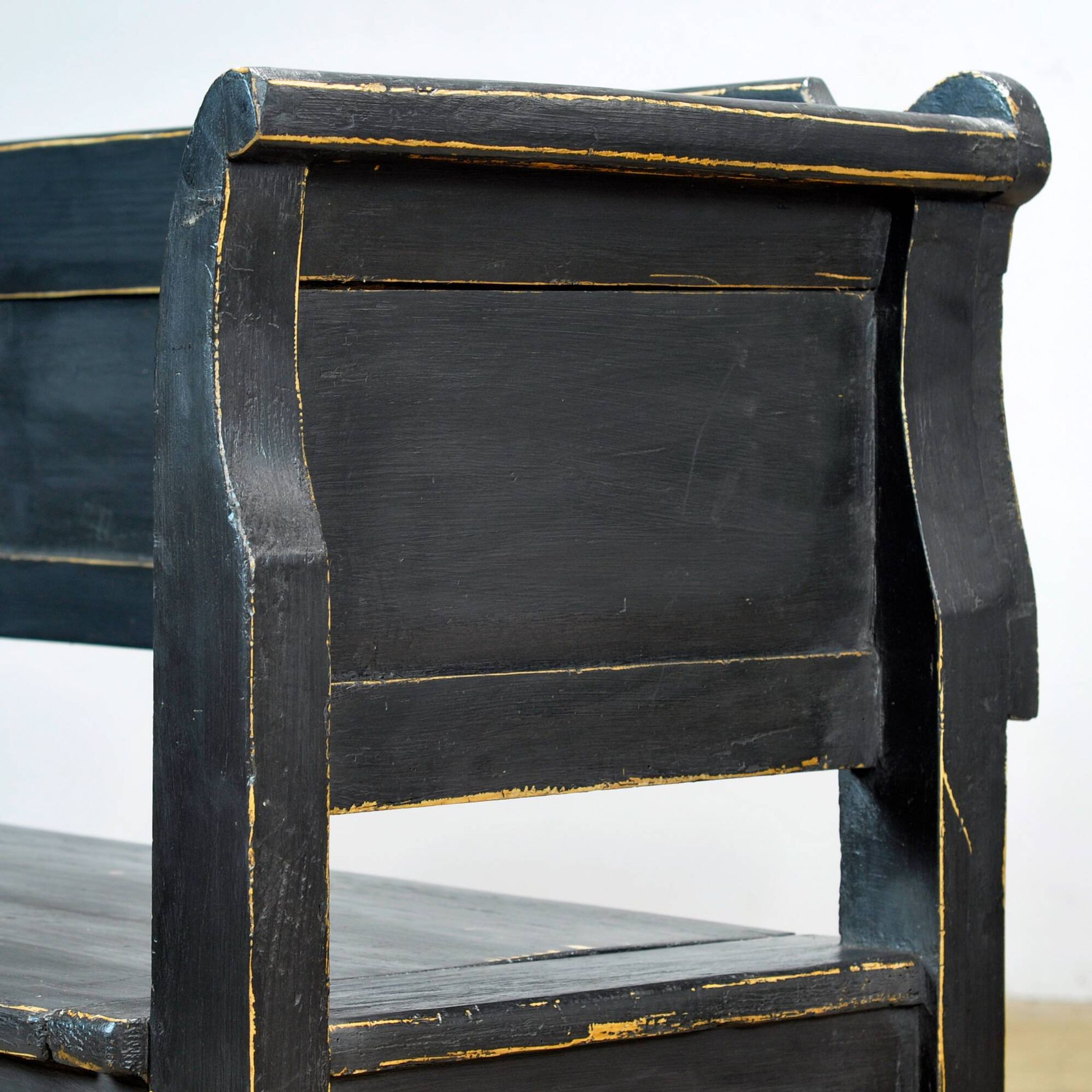 Antique pine drop-top bench, 1900s