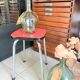 Red formica stool