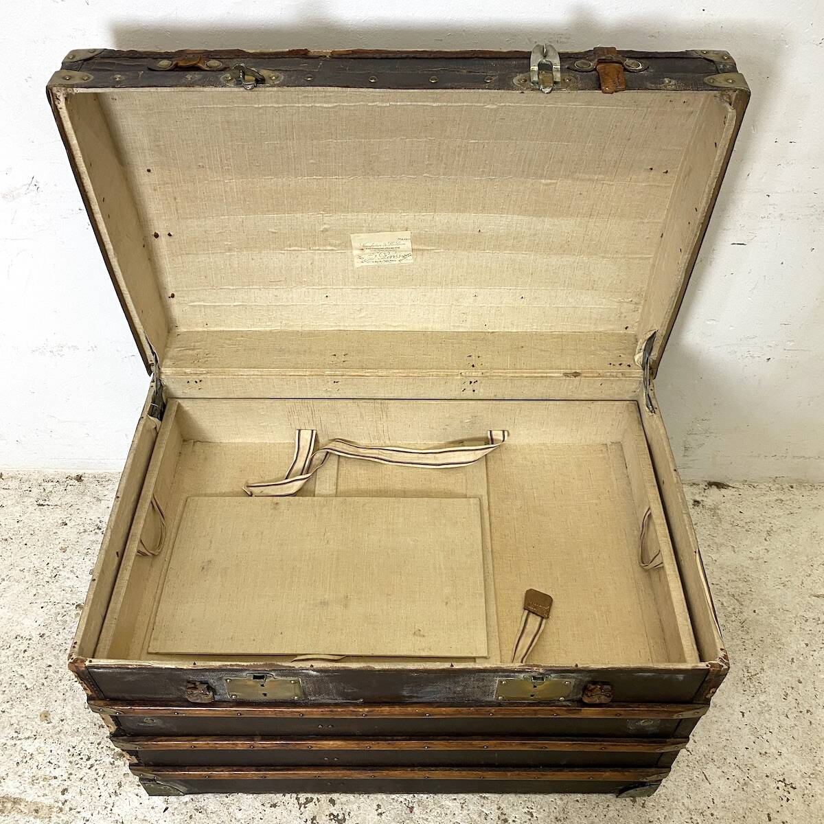 Large vintage travel trunk from the 1930s.