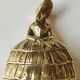 Ancienne cloche de table/ou Décoration en bronze à patine Dorée. Femme victorienne en robe crinoline