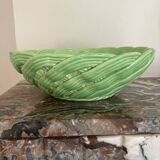 Green woven ceramic basket