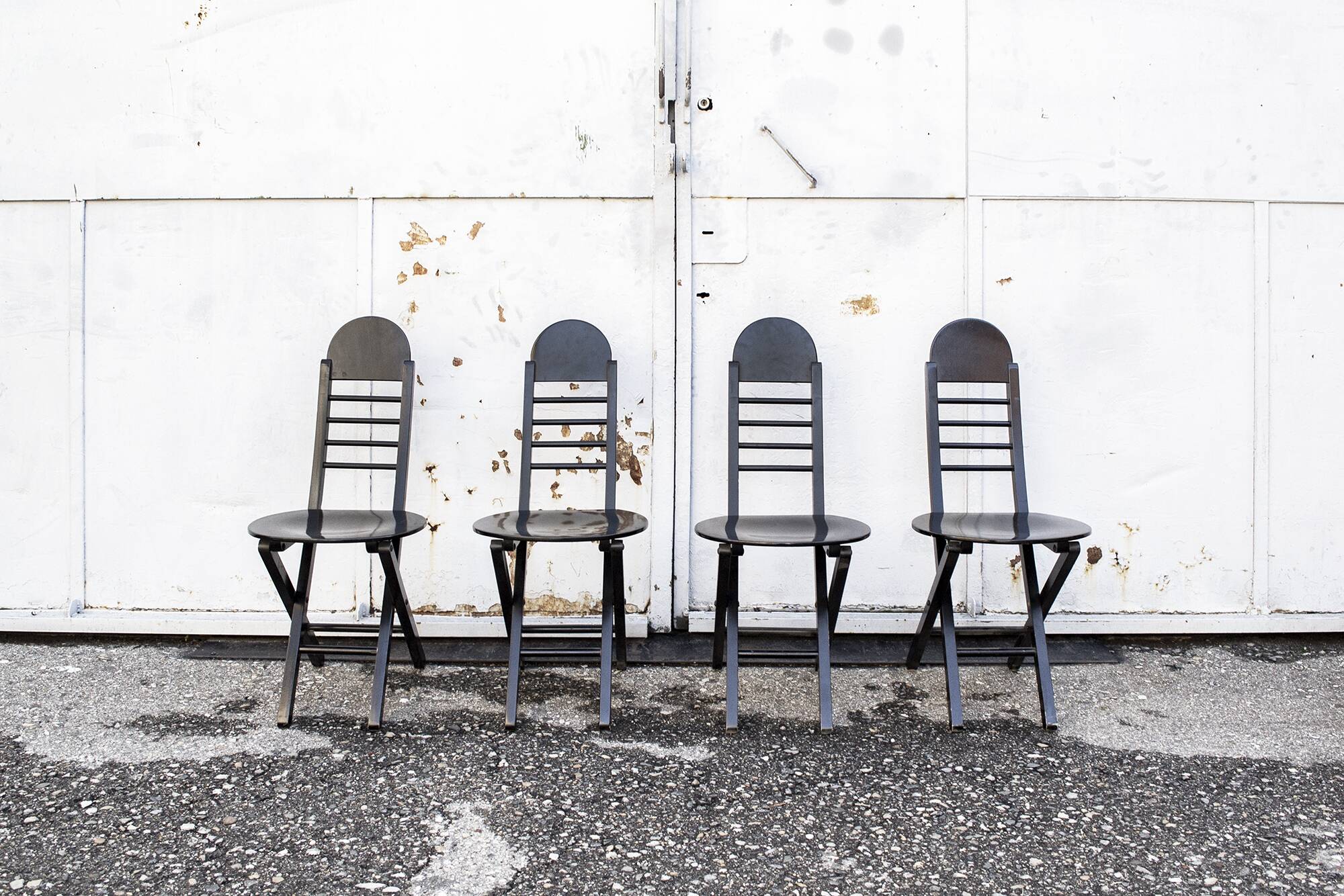 Folding wooden chairs, Italy 1960s