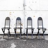 Folding wooden chairs, Italy 1960s