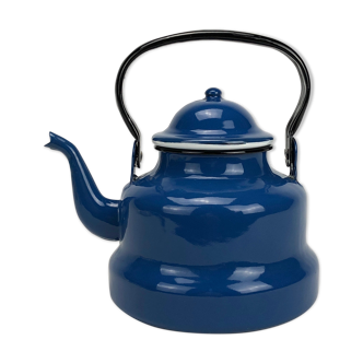 Cobalt blue enamelled tin kettle