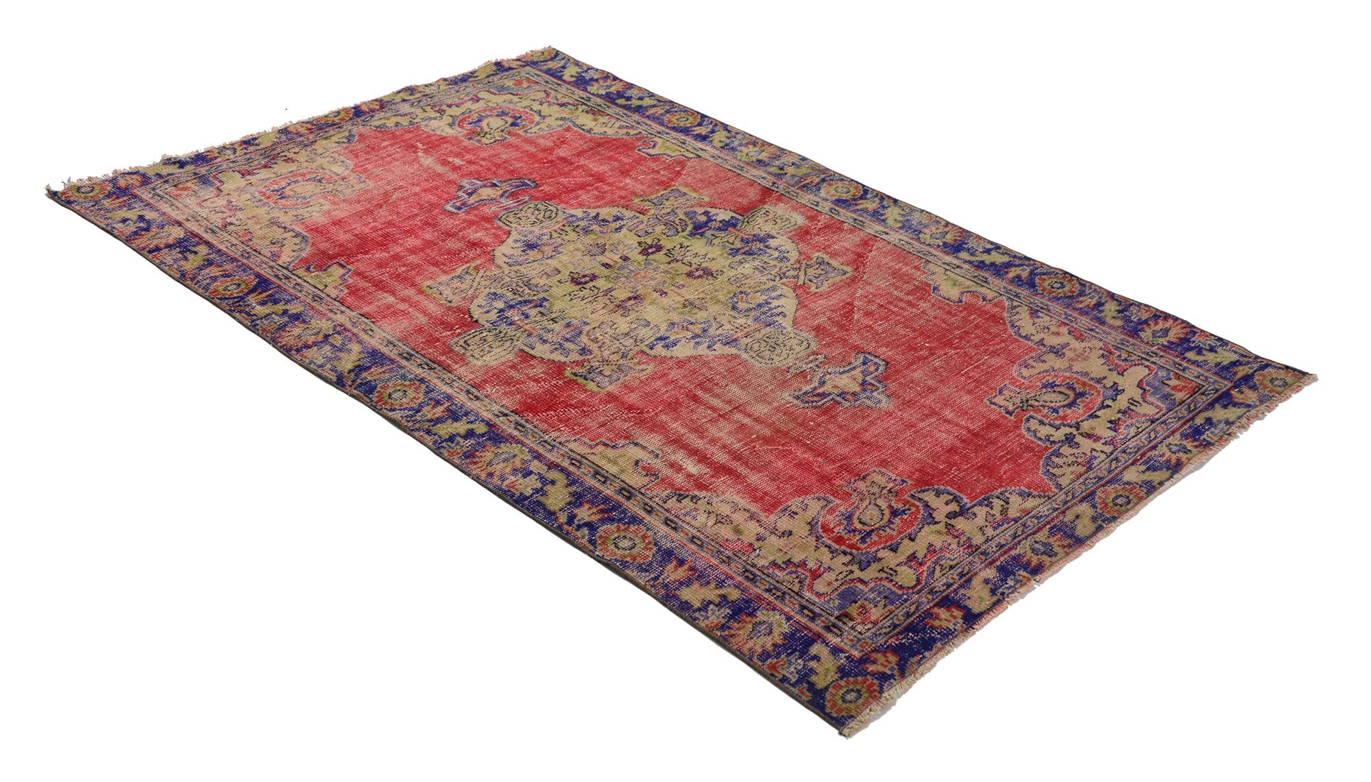 Anatolian handmade vintage rug 250 cm x 158 cm