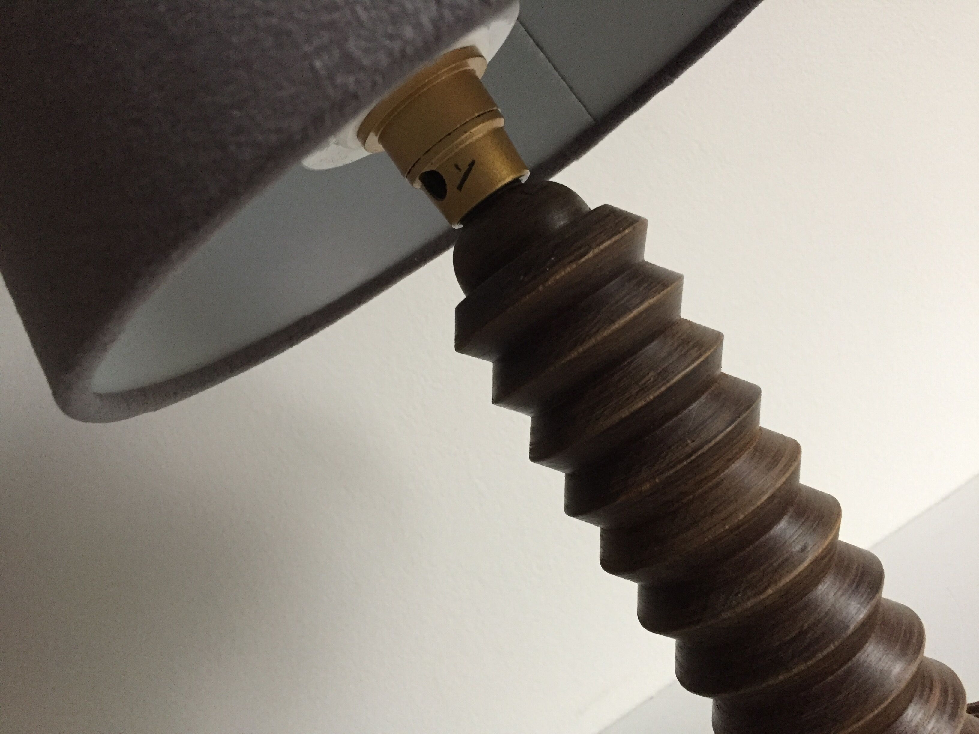 Vintage wood geometric lamp